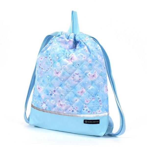 ナップサック キルティング マチ付き リフレクター付き 撥水 ムーンライトバタフライ 体操服入れ 体...