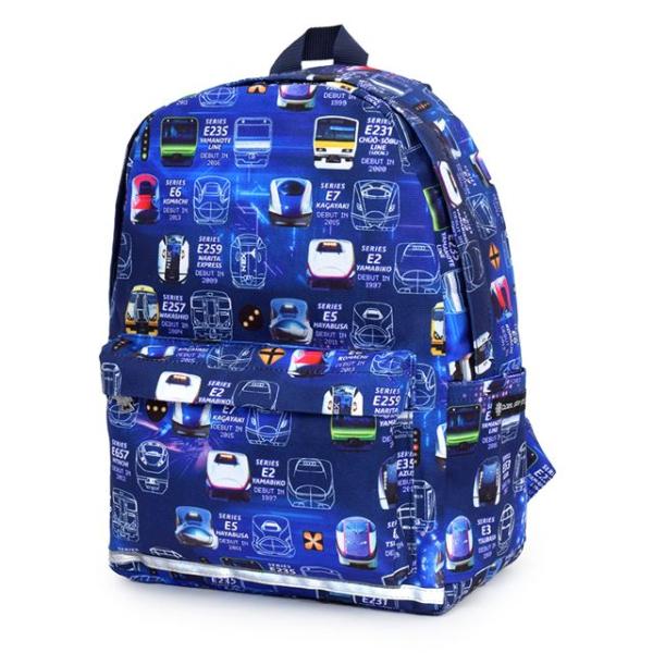 リュックサック(チェストベルト付き) リフレクター付き 撥水タイプ 電車の顔コレクション 小学生 キ...