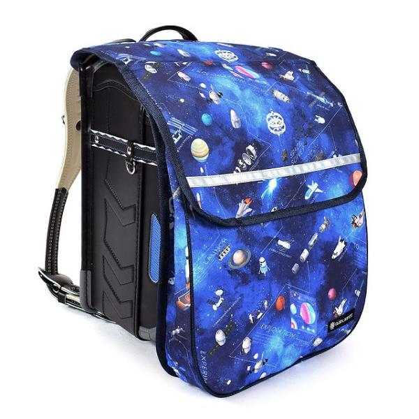 ランドセルカバー 撥水・軽量タイプ 反射材 リフレクター ・収納ポケット付き 未来の惑星探査と宇宙船...