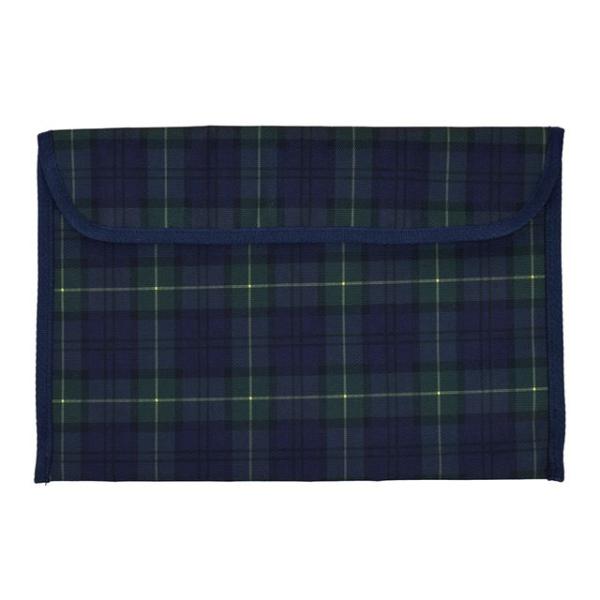 連絡袋 B5サイズ 撥水・軽量タイプ タータンチェック・ダークグリーン 連絡帳袋 連絡帳ケース 子供...