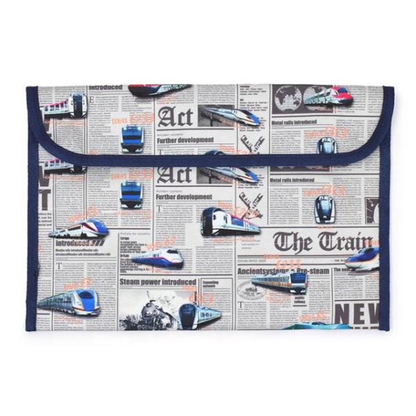 連絡袋 B5サイズ 撥水・軽量タイプ 新幹線と鉄道ワールド・グレー 連絡帳袋 連絡帳ケース 子供 小...