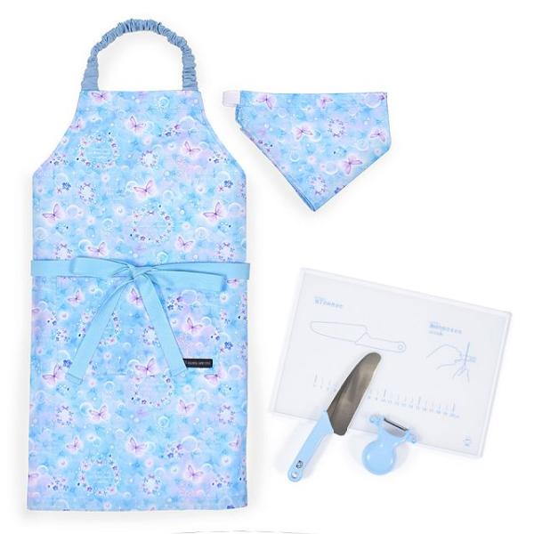 エプロン 100-120cm 撥水・軽量タイプ・キッチングッズ（上級）4点セット ムーンライトバタフ...