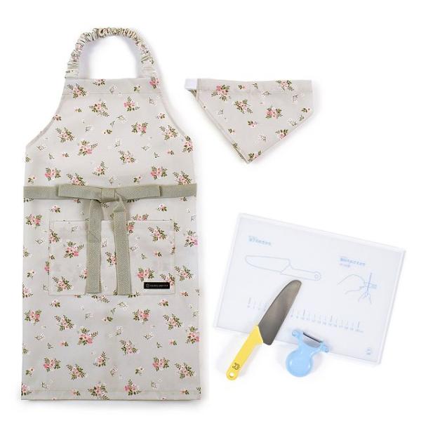 エプロン 130-160cm 撥水・軽量タイプ・キッチングッズ（中級）4点セット プティ・ブーケ ま...