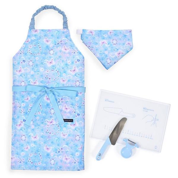 エプロン 130-160cm 撥水・軽量タイプ・キッチングッズ（上級）4点セット ムーンライトバタフ...