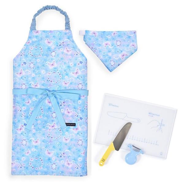 エプロン 130-160cm 撥水・軽量タイプ・キッチングッズ（中級）4点セット ムーンライトバタフ...