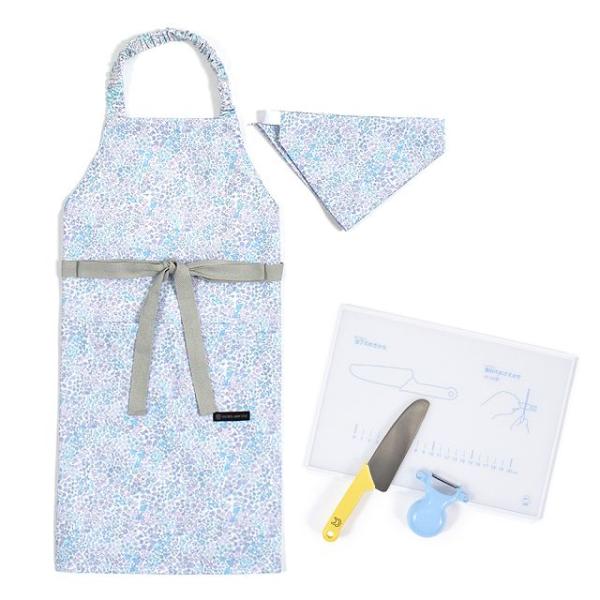 エプロン 130-160cm 撥水・軽量タイプ・キッチングッズ（中級）4点セット フローラルオアシス...