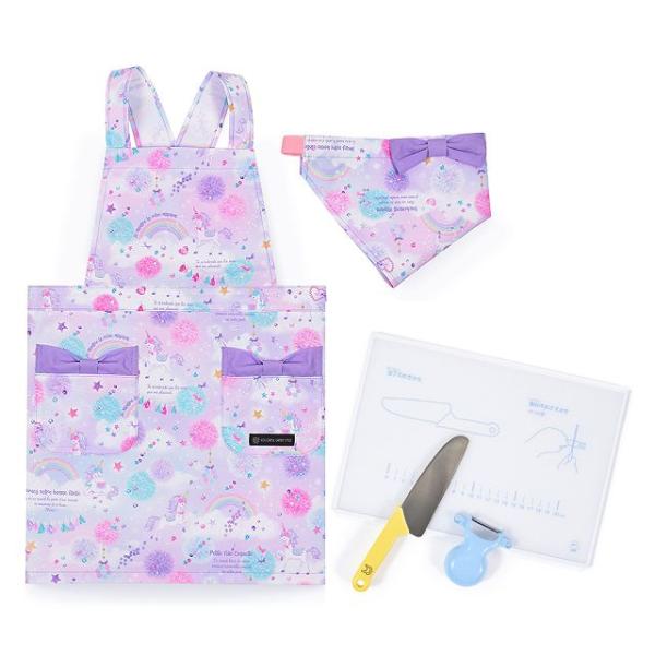 バッククロスエプロン 100-120cm 撥水・軽量タイプ・キッチングッズ（中級）4点セット ユニコ...