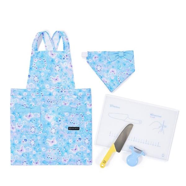 バッククロスエプロン 100-120cm 撥水・軽量タイプ・キッチングッズ（中級）4点セット ムーン...