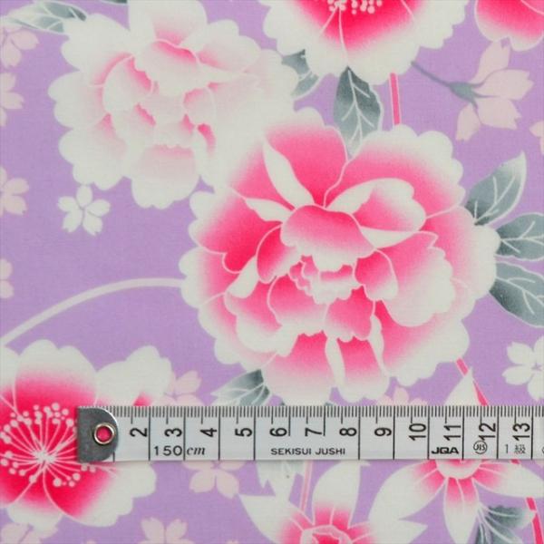 桜に水仙・藤紫 ブロード生地 入園入学 入園準備 入学準備 入園グッズ 手作り ゆうパケット配送