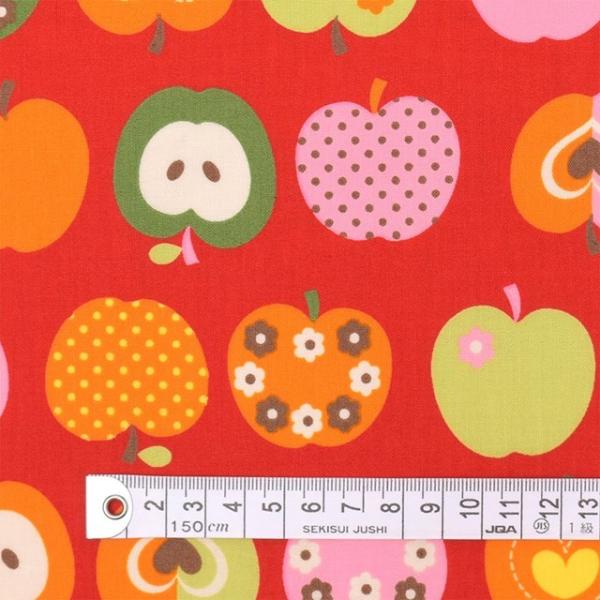 おしゃれリンゴのひみつ スケアー地・レッド スケアー生地 入園入学 入園準備 入学準備 入園グッズ ...