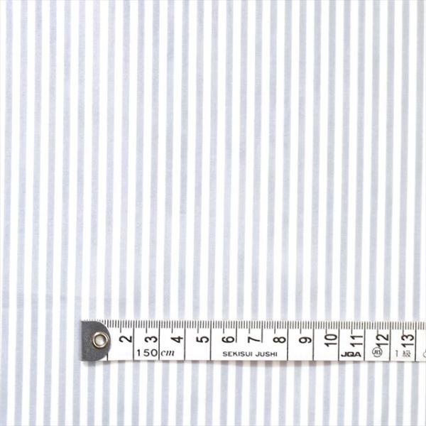 メーカーお取り寄せ 超長綿先染ブロードロンスト・白×薄グレーストライプ太 50先染ブロード生 ゆうパ...
