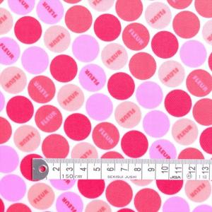 水玉 チョコレート地にピンクドット ラミネート 厚み0.2mm 生地 入園