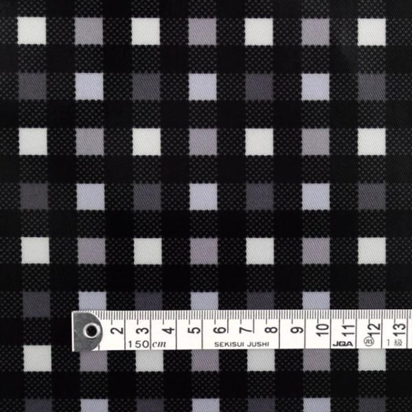 モノクロームチェック ラミネート 厚み0.2mm 生地 入園入学 入園準備 入学準備 入園グッズ 手...