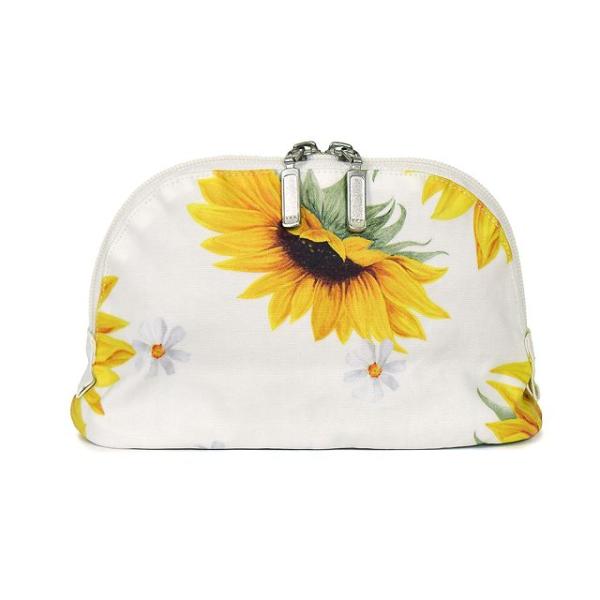 ラウンドポーチ スモール ソレイユ サンフラワー 化粧ポーチ 携帯用 化粧ポーチ ナイロン おしゃれ