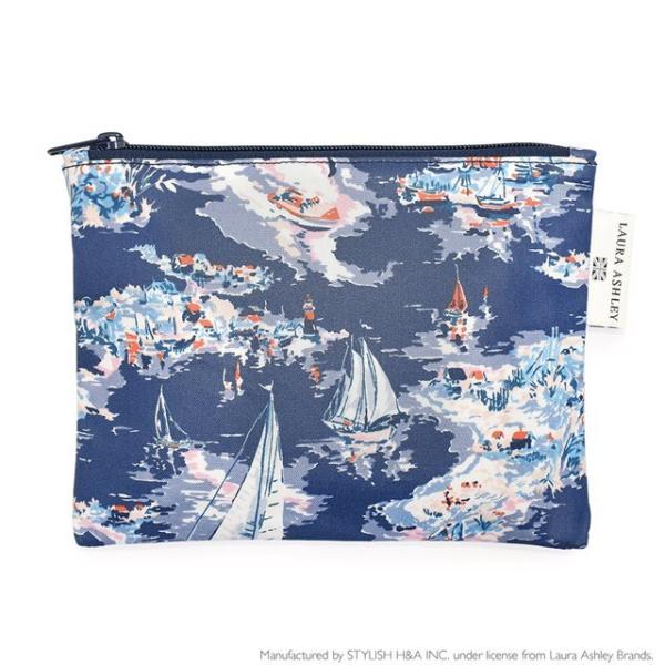 LAURA ASHLEY フラットポーチ Riviera レディース ポーチ 化粧品入れ 小物入れ ...