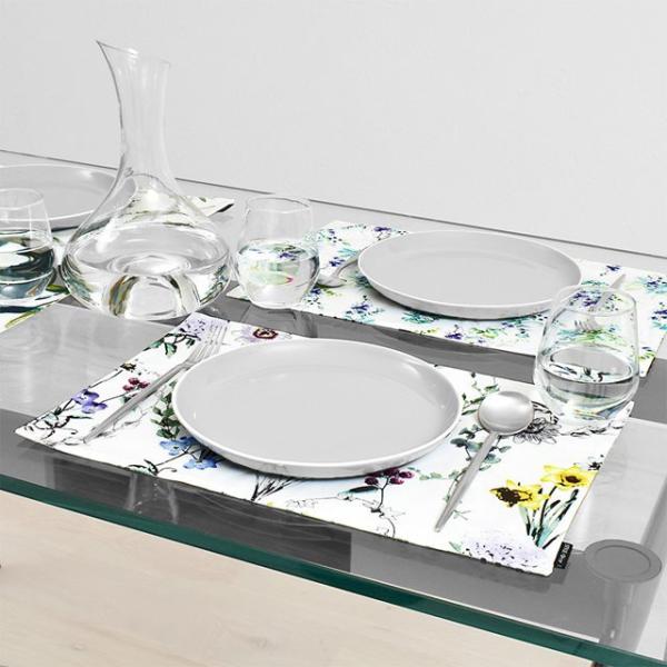 ランチョンマット 2枚セット 綿100％ 30cm×45cm リバーシブルタイプ ボタニカルガーデン...