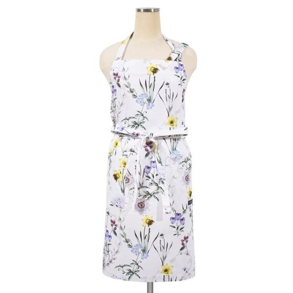 エプロン ボタニカルガーデン 花柄 おしゃれ かわいい ワンピース カフェ 首掛け 首かけ 洗える ...