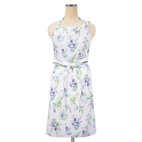 エプロン ボタニカルブーケ 葉っぱ リーフ おしゃれ かわいい ワンピース カフェ 首掛け 首かけ ...