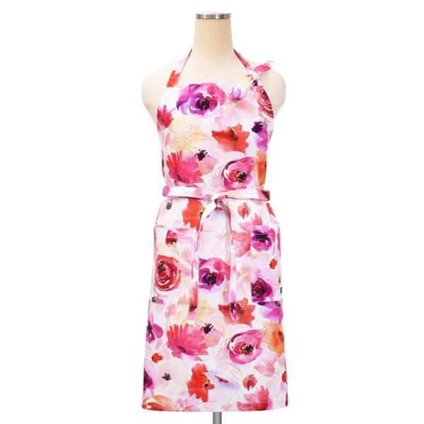エプロン ブロッサム 花柄 おしゃれ かわいい ワンピース カフェ 首掛け 首かけ 洗える ミディア...