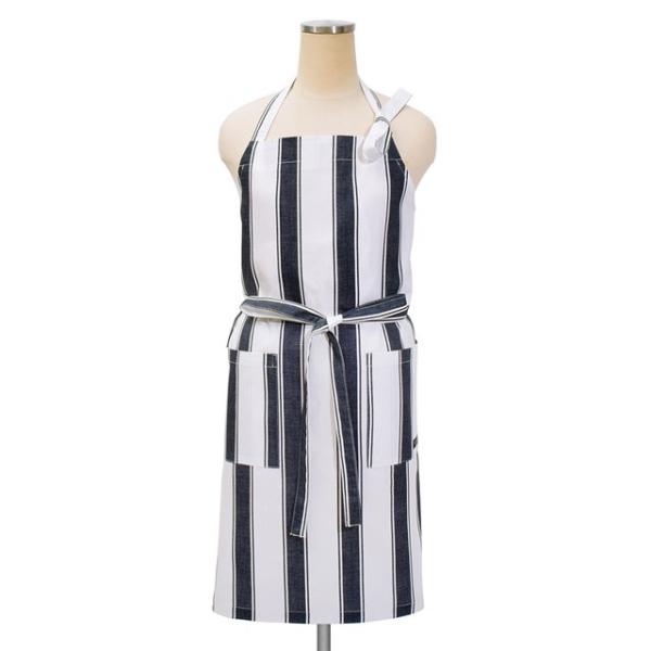 エプロン フレンチシックストライプ ストライプ おしゃれ かわいい ワンピース カフェ 首掛け 首か...