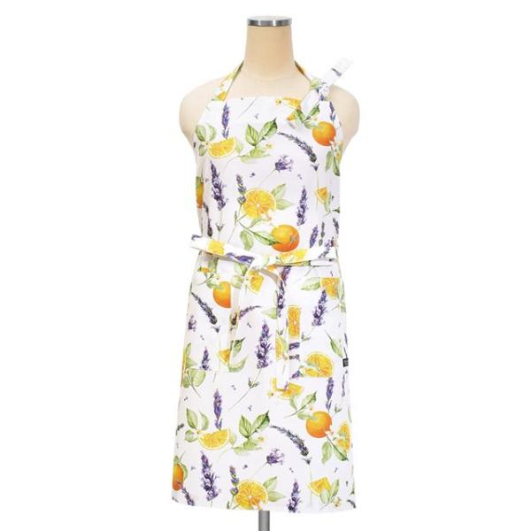 エプロン ソレイユプロヴァンス オレンジ フルーツ おしゃれ かわいい ワンピース カフェ 首掛け ...