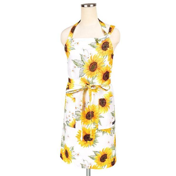 エプロン ソレイユ サンフラワー おしゃれ かわいい ワンピース カフェ 首掛け 首かけ 洗える ミ...