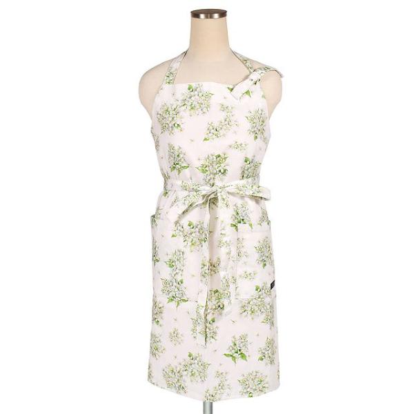 エプロン ジャスミン ホワイト おしゃれ かわいい ワンピース カフェ 首掛け 首かけ 洗える ミデ...