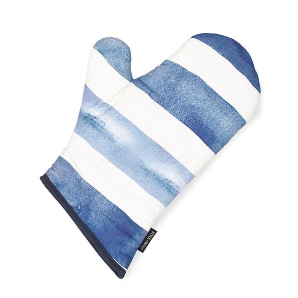 ミトン ブルーホライズン ストライプ  ブルー マリン おしゃれ 手袋 キッチン 耐熱 鍋つかみ