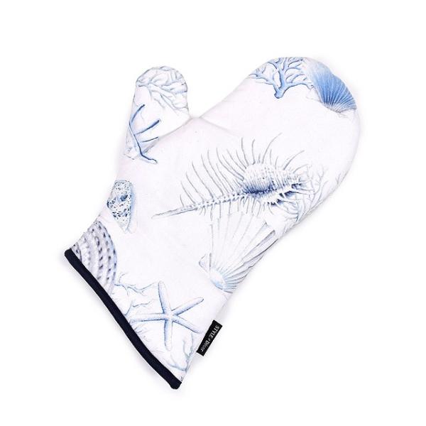 ミトン コーラル＆シェル シェル マリン 海 おしゃれ 手袋 キッチン 耐熱 鍋つかみ