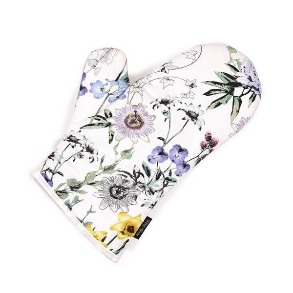 ミトン ボタニカルガーデン 花柄 ボタニカル モノトーン おしゃれ 手袋 キッチン 耐熱 鍋つかみ