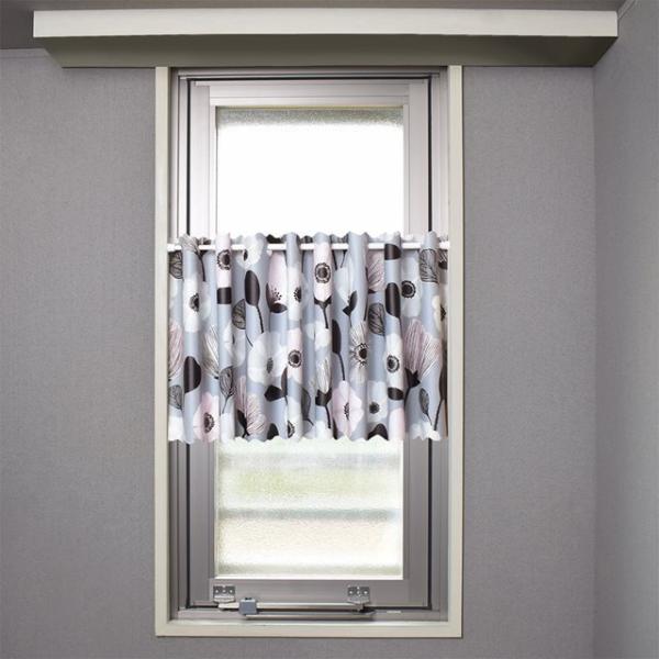 カフェカーテン 45cm×140cm ラミネートタイプ ノルディックガーデン 花柄 北欧 アネモネ ...