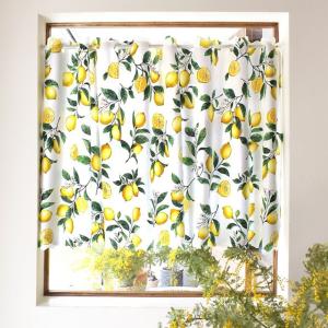 カフェカーテン  ラミネートタイプ シトラスレモン