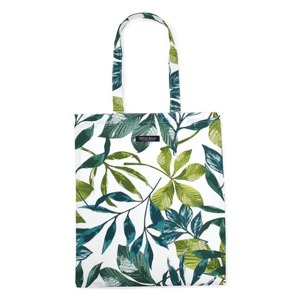 トートバッグ a3 布製 折りたたみ コンパクト ボタニカルリーフ ホワイト 葉っぱ リーフ トート...