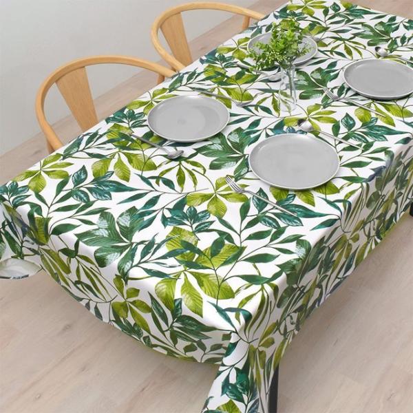 テーブルクロス 140cm×180cm ラミネートタイプ ボタニカルリーフ リーフ ボタニカル ナチ...