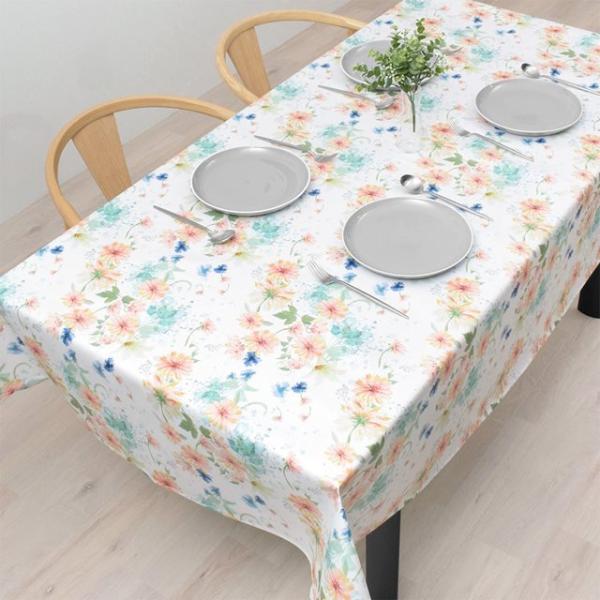テーブルクロス 120cm×150cm ラミネートタイプ パステルフローラル 花柄 フラワー フロー...