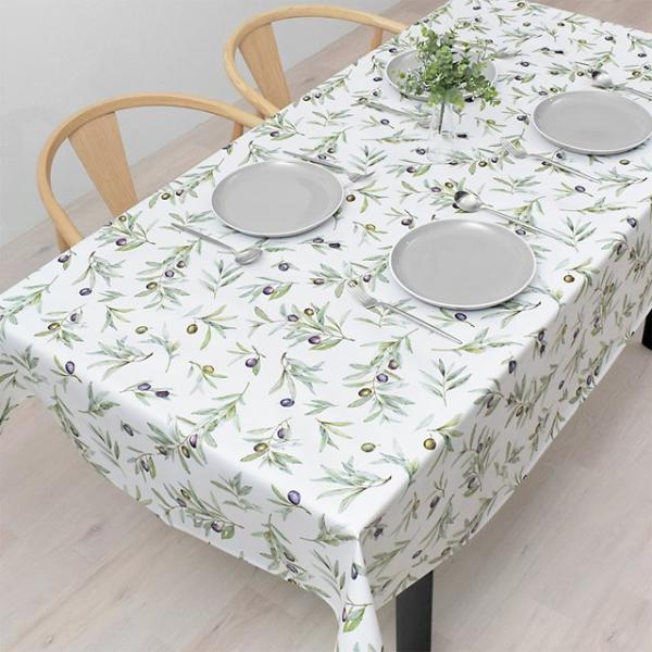 テーブルクロス 120cm×150cm ラミネートタイプ オリーブツリー オリーブ ナチュラル プロ...