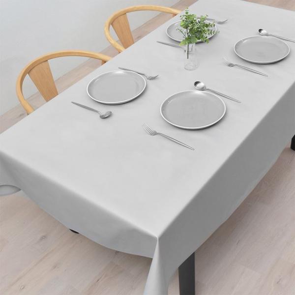 テーブルクロス 120cm×150cm ラミネートタイプ 無地オックス・フロストグレイ グレー 無地...
