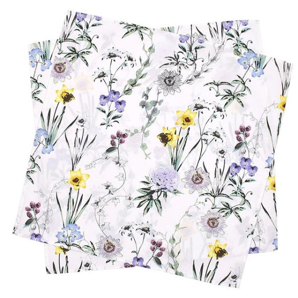 テーブルナプキン／トーション 2枚セット ボタニカルガーデン 花柄 ボタニカル モノトーン ひざ掛け...