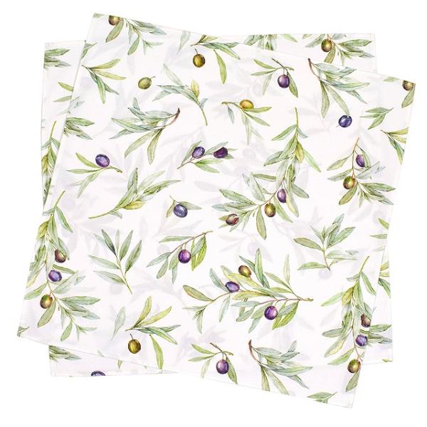 テーブルナプキン／トーション 2枚セット オリーブツリー オリーブ ナチュラル ひざ掛け キッチン ...