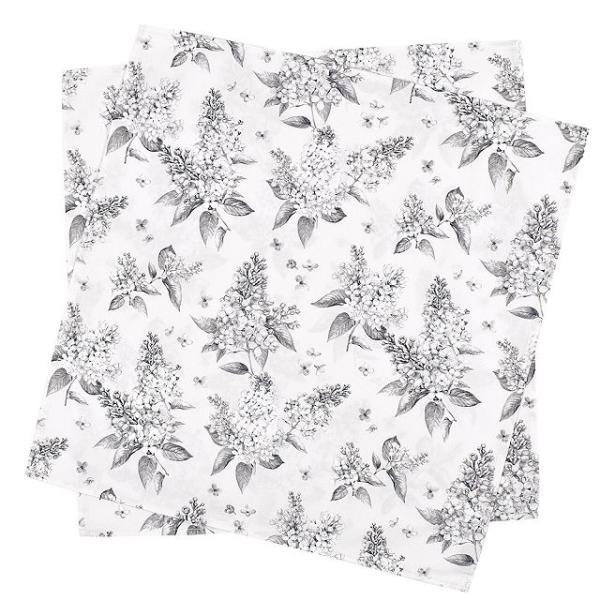 テーブルナプキン／トーション 2枚セット ライラック モノクローム 無地 シンプルひざ掛け キッチン...