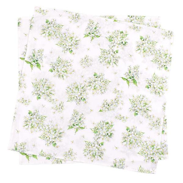 テーブルナプキン／トーション 2枚セット ジャスミン ホワイト 無地 シンプルひざ掛け キッチン お...