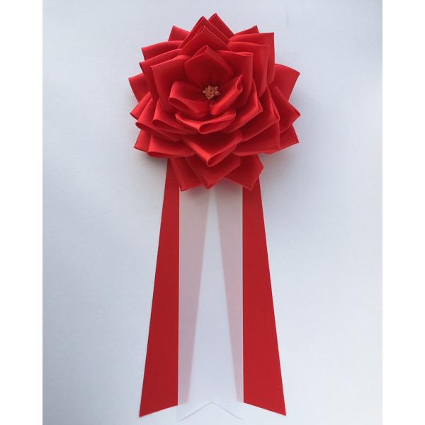 胸章リボンバラ 来賓用リボン 特大 胸バラ徽章 1個（赤・白・ピンク・黄色）色を選択