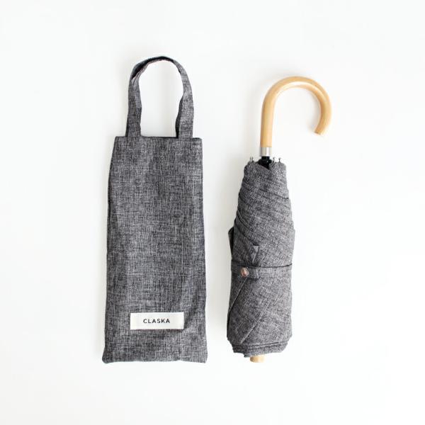 折りたたみ傘 晴雨兼用 長傘 日傘 レディース おしゃれ バンブー グレー CLASKA クラスカ ...