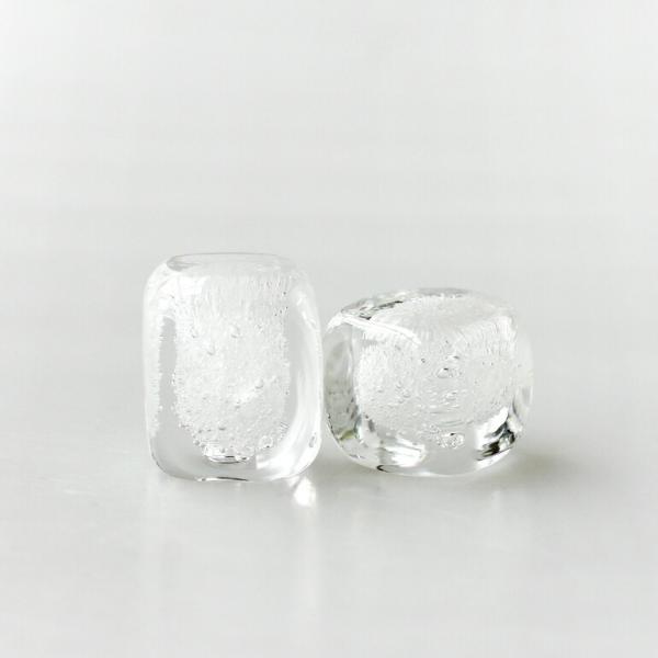 ペーパーウェイト オブジェ ガラス作家 船山理也子 フナヤマリヤコ Snow Cube スノーキュー...