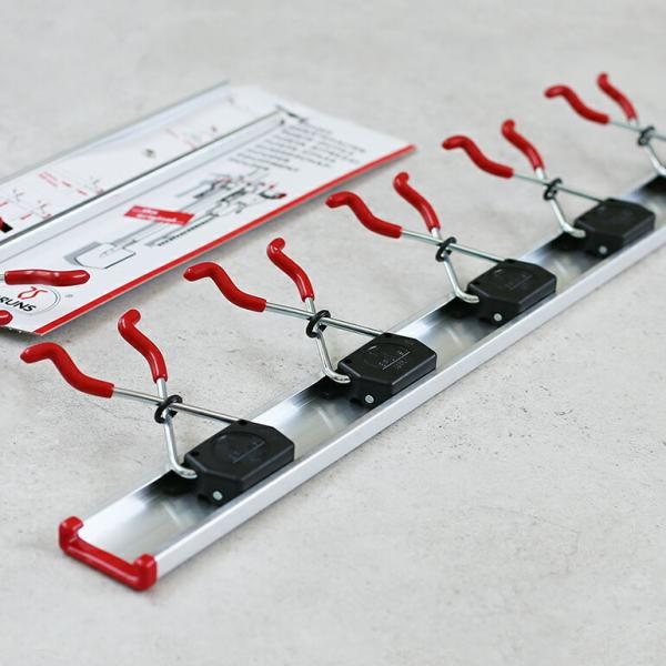 壁面収納 DIY アルミニウム レール+ホルダーセット "SB5.07" 75cm ハンガー シェル...