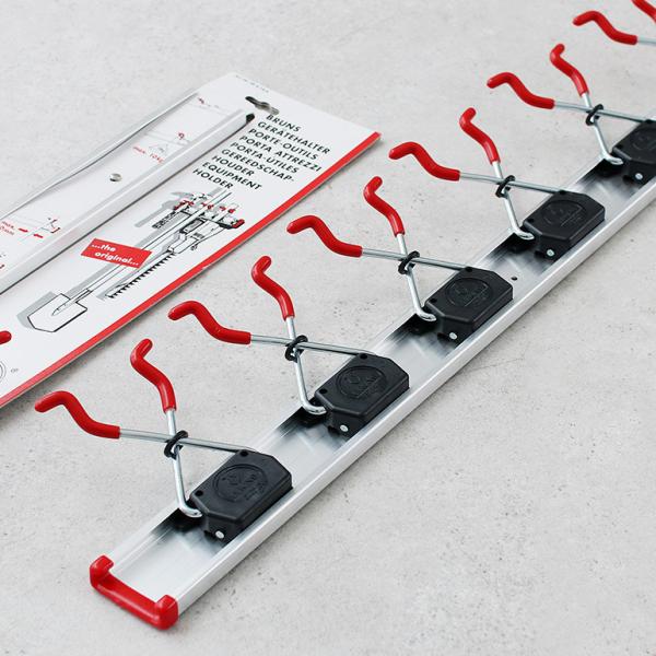 壁面収納 DIY アルミニウム レール+ホルダーセット "SB6.10A" 100cm ハンガー シ...