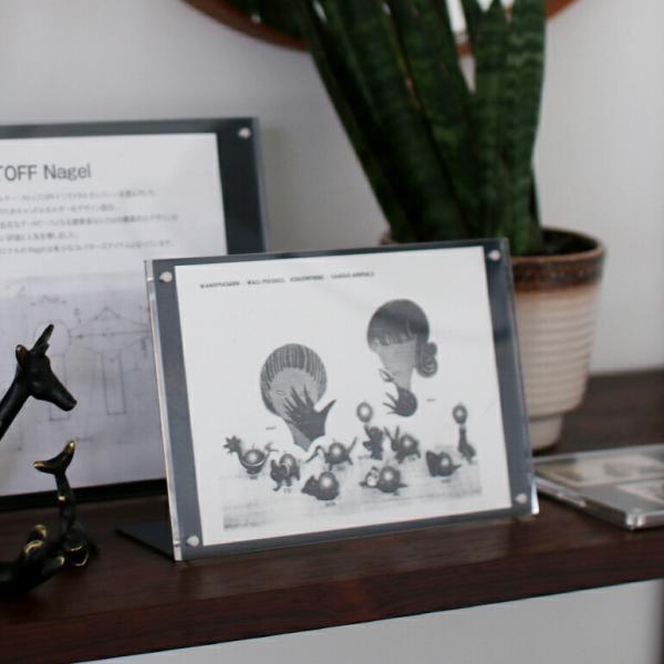 ポップスタンド カードホルダー A6 L字型 ポストーカード 写真 アクリル板 アイアン POP用品...