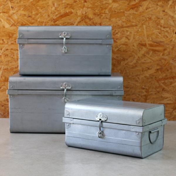 トランクボックス 3点 S M L ブリキ製 整理収納 おしゃれ インダストリアル インテリア NE...