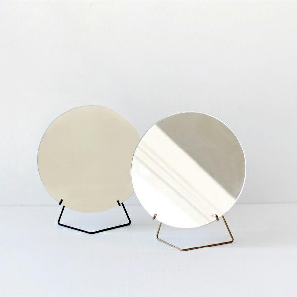 卓上ミラー スタンドミラー 20cm 鏡 サークル 丸 真鍮 インテリア 什器 シンプル 北欧 MO...