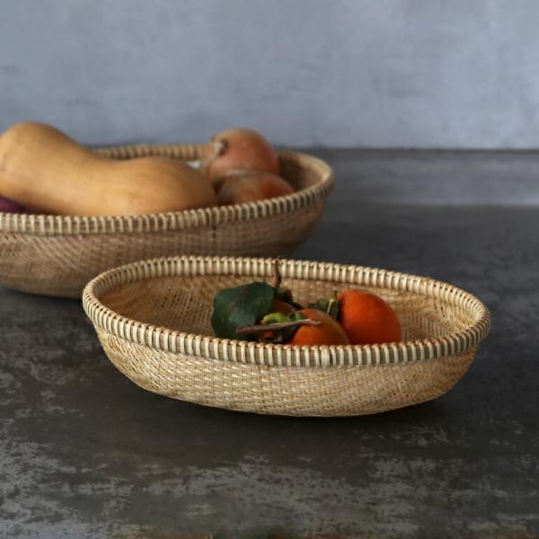 竹ざる 水切り 収納 ベトナム製 竹細工 まつのや 松野屋 ベトナム深ザル楕円 小